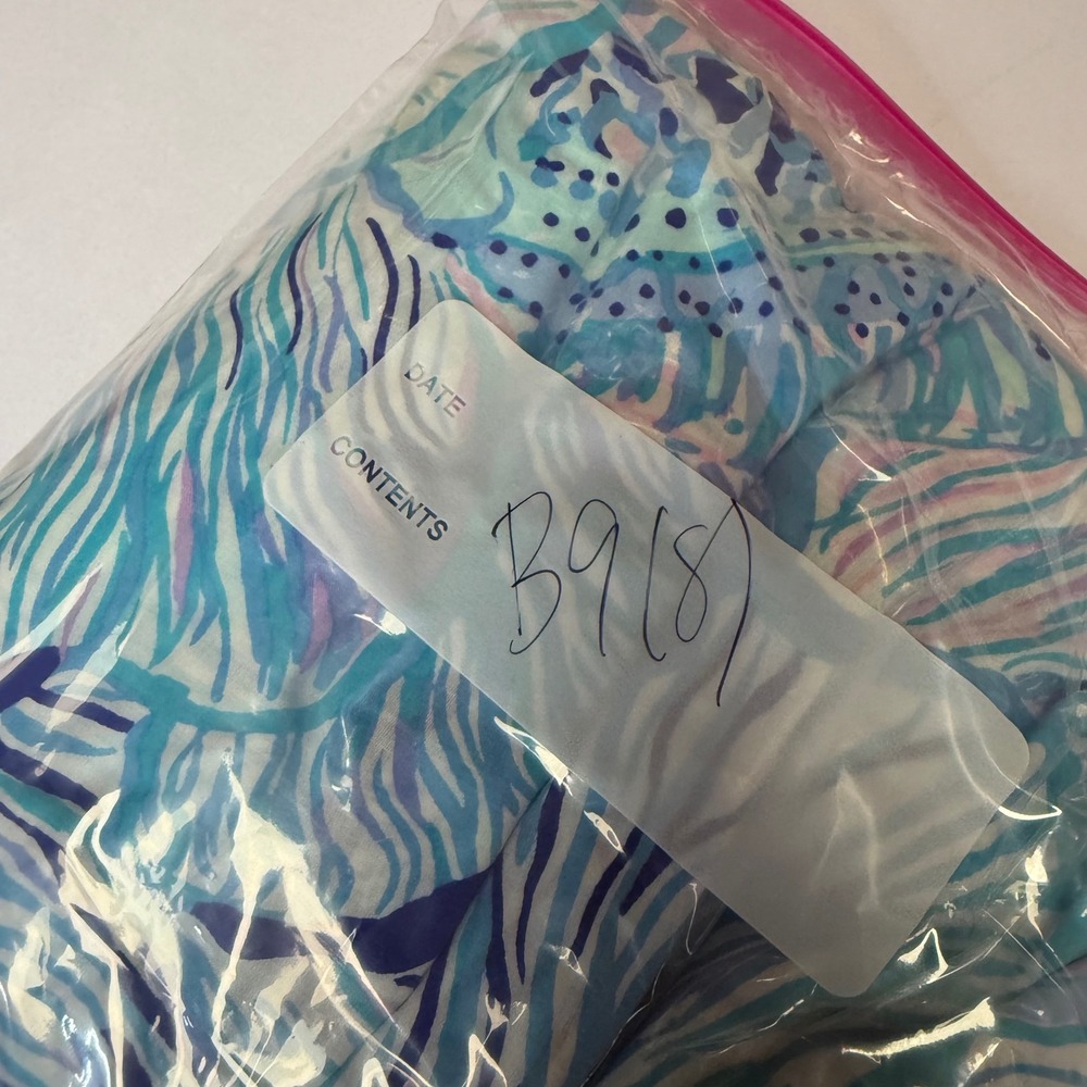 Lilly Pulitzer Rivera Midi Dress Womens L Bermuda Blue Fishful Thinking Smocked - Picture 11 of 11